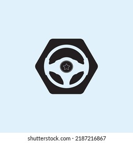 steering wheel vector illustration icon logo template