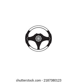 plantilla de logotipo de la ilustración del vector del volante de dirección