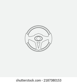 plantilla de logotipo de la ilustración del vector del volante de dirección