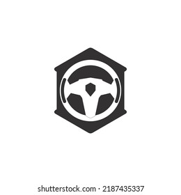 steering wheel vector illustration icon logo template