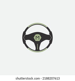 steering wheel vector illustration icon logo template