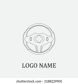 plantilla de logotipo de la ilustración del vector del volante de dirección