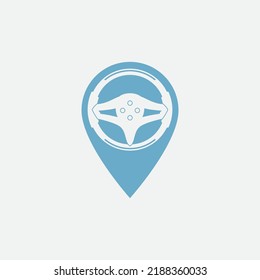 plantilla de logotipo de la ilustración del vector del volante de dirección
