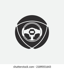steering wheel vector illustration icon logo template