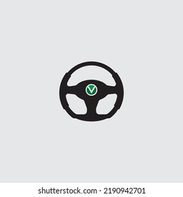 steering wheel vector illustration icon logo template