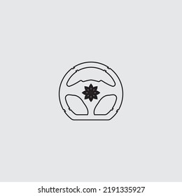 steering wheel vector illustration icon logo template