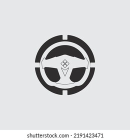 steering wheel vector illustration icon logo template