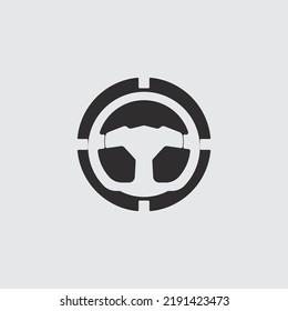 steering wheel vector illustration icon logo template