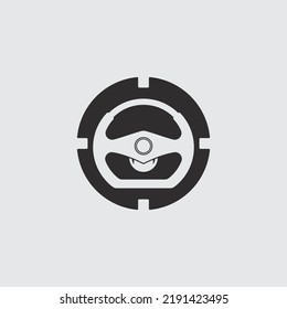 steering wheel vector illustration icon logo template