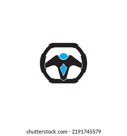 plantilla de logotipo de la ilustración del vector del volante de dirección