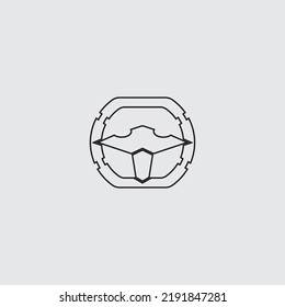 plantilla de logotipo de la ilustración del vector del volante de dirección