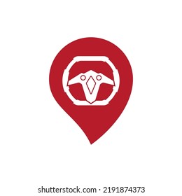 plantilla de logotipo de la ilustración del vector del volante de dirección