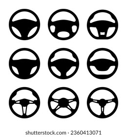 Steering wheel vector isolated on white background.
