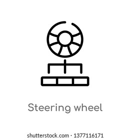 steering wheel vector line icon. Simple element illustration. steering wheel outline icon from strategy concept. Can be used for web and mobile