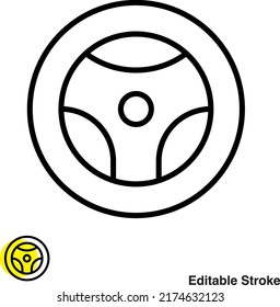 Vectorliniensymbol des Lenkrads