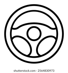 Steering Wheel Vector Line Icon Design