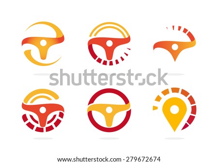 Steering Wheel Vector Logo Template Unusual Stock Vector (Royalty Free