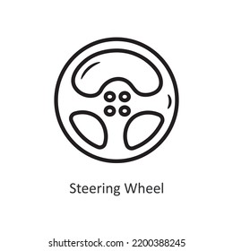 Steering wheel vector outline Icon Design illustration. Gaming Symbol on White background EPS 10 File