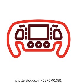 Steering Wheel Vector Thick Line Two Color Icons For Personal And Commercial Use.
