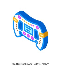 vectores de icono isométrico automático del vehículo del volante de dirección. señal automática del vehículo del volante de dirección. ilustración de símbolo aislado