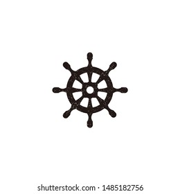Steering Wheels Pirate Ships Boat vector icon logo design