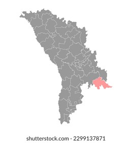 Stefan Voda district map, province of Moldova. Vector illustration.