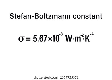 Constante Stefan-Boltzmann sobre el fondo blanco. Educación. Ciencia. Fórmula Física Importante. Ilustración vectorial.