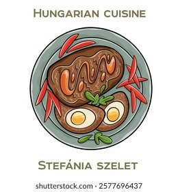 Stefania Szelet is a traditional Hungarian dish featuring tender beef, smoky bacon, and hearty vegetables, slow-cooked to perfection.