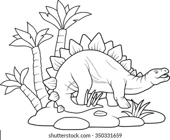 Stegosaurus Stock Vector (Royalty Free) 350331659 | Shutterstock