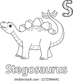 Stegosaurus Alphabet Dinosaur Abc Coloring Page Stock Vector (Royalty ...