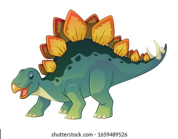 Stegosaurus Cartoon Dinosaurs Prehistoric Illustration 