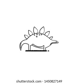 Stegosaurus cartoon icon. Element of prehistoric for mobile concept and web apps icon. Outline, thin line icon for website design and development, app development