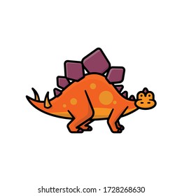 Stegosaurus cartoon isolated vector illustration for Dinosaur Day on May 19th. Extinct reptile color symbol.