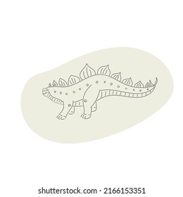 Stegosaurus Cartoon Sketch Vector Illustration