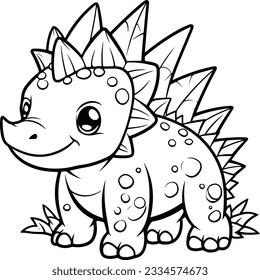 Stegosaurus , colouring book for kids, vector illustration