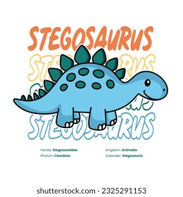 Stegosaurus Cute Kids Shirt Design