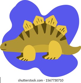 Stegosaurus Dino Cute Flat Illustration Cartoon