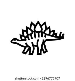 stegosaurus dinosaur animal line icon vector. stegosaurus dinosaur animal sign. isolated contour symbol black illustration
