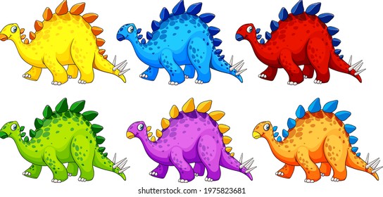 A stegosaurus dinosaur cartoon character illustration