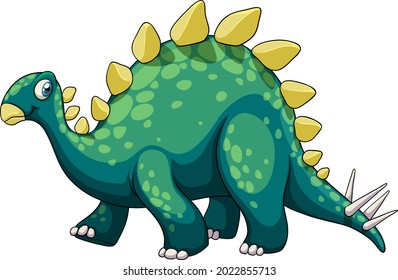 Stegosaurus Dinosaur Cartoon Character Illustration Stock Vector 