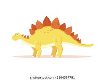 Stegosaurus Dinosaur Cartoon Character Vector Illustration