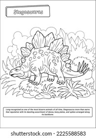 Stegosaurus Dinosaur Coloring page for kids