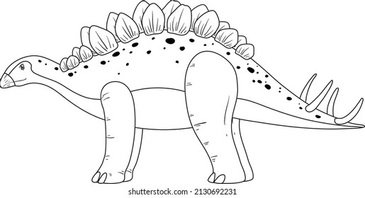 Stegosaurus Dinosaur Doodle Outline On White Stock Vector (Royalty Free ...