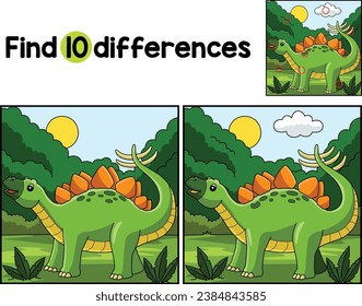 Stegosaurus Dinosaur Encuentra Las Diferencias