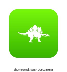 Stegosaurus dinosaur icon digital green for any design isolated on white vector illustration