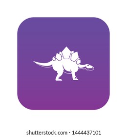 Stegosaurus dinosaur icon digital purple for any design isolated on white vector illustration