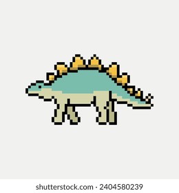 Stegosaurus dinosaur icon pixel art