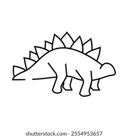 stegosaurus dinosaur line icon vector. stegosaurus dinosaur sign. isolated contour symbol black illustration