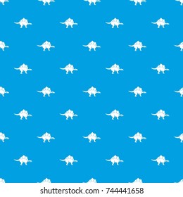 Stegosaurus dinosaur pattern repeat seamless in blue color for any design. Vector geometric illustration