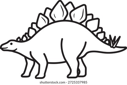 Stegosaurus Dinosaur Silhueta Ícone Vetor Criatura Pré-Histórica Criatura Atrás Pontilhada Cauda Jurássica Símbolo Símbolo Símbolo Símbolo Ilustração